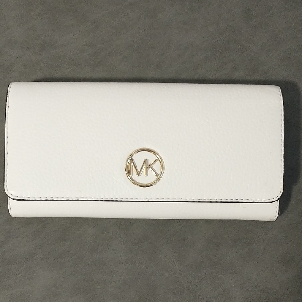 Michael Kors White Saffiano Leather Wallet